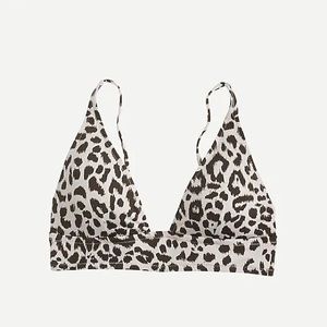 J Crew Deep V-neck French Bikini in Leopard Print